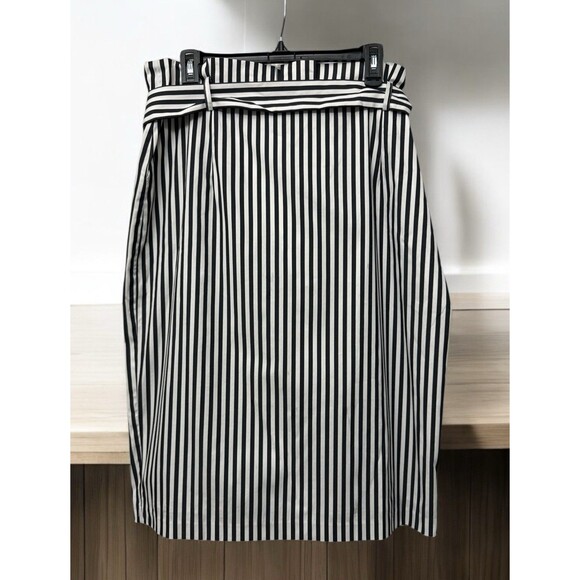 Eva Mendes New York & Co Skirt Womens Sz 16 High Waist Blk/Wht Striped Skirt - Picture 1 of 7